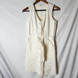 Tuckernuck Sessun Sand Castle Cream‎ Button Front Dress sz Small